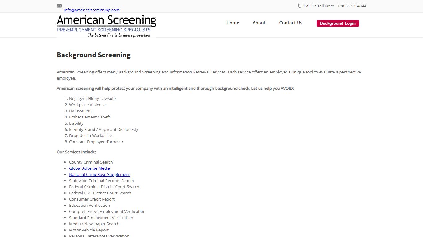 American Screening, LLC - Background Screening